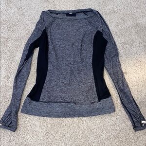Women's Gray and Black Long Sleeve Top Lululemon